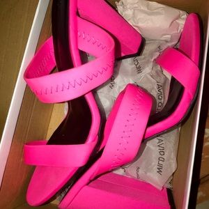Neon Pink Mule Heel